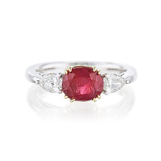 2.00-Carat Burmese Unheated Ruby and Diamond Ring, AGL Certified
