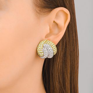 Diamond Bi-Color Gold Earrings