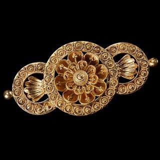 GOLD ETRUSCAN STYLE REVIVAL BROOCH