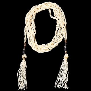 ATTRACTIVE EDWARDIAN LONG SEED PEARL SAUTOIR NECKLACE