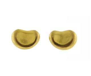 Tiffany &amp; Co Elsa Peretti Bean 18K Gold Stud Earrings