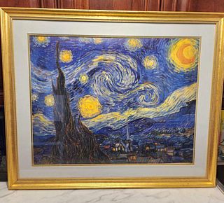 Van Goth Lithograph of Famed Starry Nights Painting -