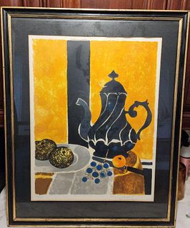 Yves Ganne Limited Edition Lithograph w/ Bold Still Life Image - Signed 106/275