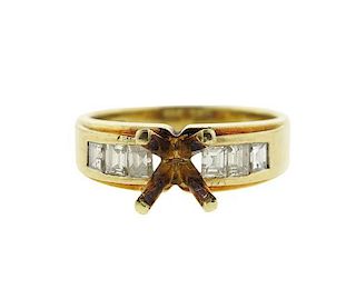 14K Gold Diamond Engagement Mounting Ring