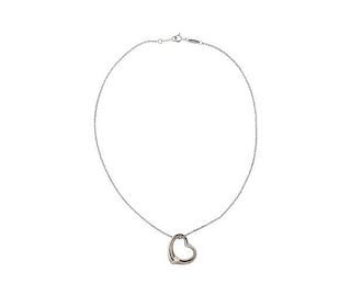 Tiffany &amp; Co. Elsa Peretti Sterling Silver Open Heart Necklace