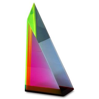 Vasa, "Beveled Triangle #3" Hand Signed Acrylic Sculpture with Letter of Authenticity.