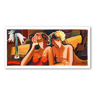 Michael Kerzner, "Sisters" Hand Signed Limited Edition Serigraph on Paper with Letter of Authenticity.