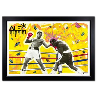 Alec Monopoly, "Ali #1" Framed Limited Edition, Numbered 97/150 and Hand Signed with Certificate of Authenticity.