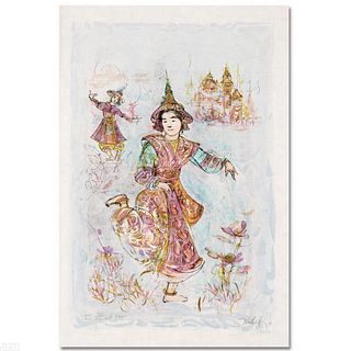 Thai Dancers Limited Edition Lithograph by Edna Hibel, Numbered and Hand Signed with Certificate of Authenticity.