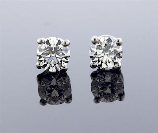 Tiffany &amp; Co Platinum 1.05ctw Diamond Stud Earrings