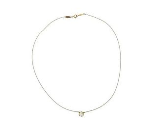 Tiffany &amp; Co. Elsa Peretti 18K Gold Necklace GIA 0.50ct I VS2 RBC Diamond