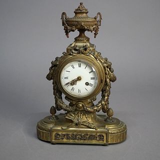 Antique French Empire Bronze Mantel Clock