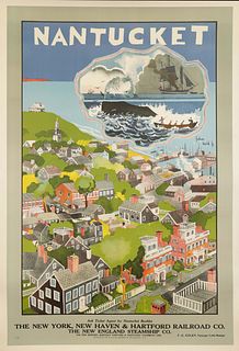 Important 1925 John Held Jr. Nantucket Travel Poster