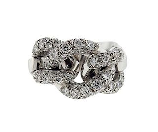 Nicolis Cola 18k Gold Diamond Chain Ring