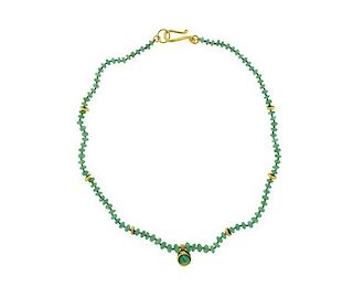 Darlene de Sedle 22K Gold Emerald Necklace
