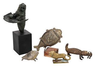 Group of Five Metal African Animal Figures