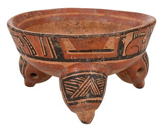 Polychrome Decorated Pre Columbian Style Vessel