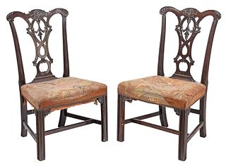 Pair of British Chippendale Style Mahogany Side Chairs
