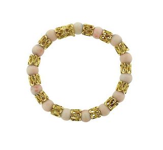 18K Gold Coral Bracelet