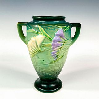 Roseville Pottery Double Handled Vase, Freesia