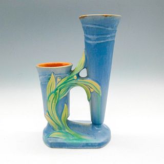 Roseville Pottery Double Bud Vase, Velmoss II