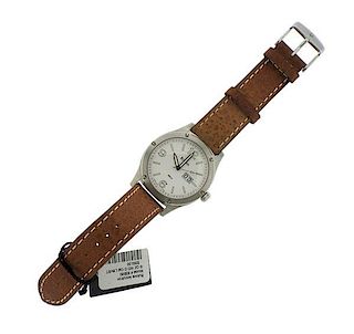 Bulova Accutron Stainless Steel Leather Quartz Watch