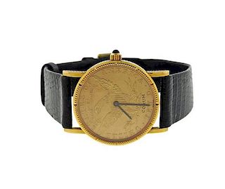 Corum 18K 24K Gold Ten Dollar Eagle Quartz Watch