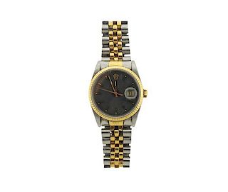 Rolex Datejust 18K Gold Steel Watch Ref. 16233