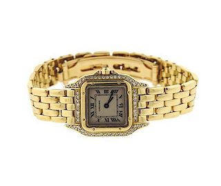 Cartier Panthere 18K Gold Diamond Lady&#39;s Watch