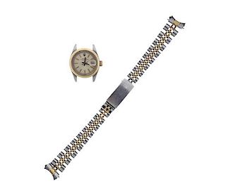 Rolex Date Oyster Perpetual Date Gold Steel Watch Ref.69173