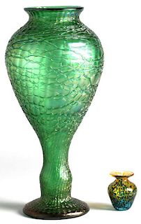 2 Art Glass Vases, Including Bohemian Glass