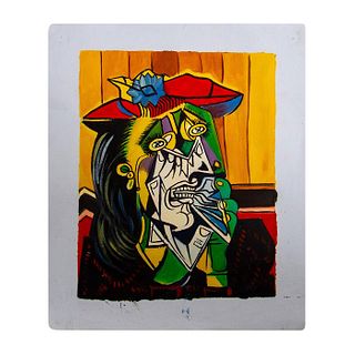 Original Oil and Acrylic Painting, Weeping Woman (Dora Maar)