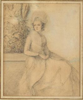 Unsigned Portrait Of Seated Woman