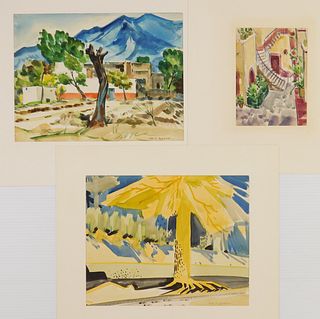 3 William Grauer watercolors