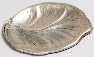 Poole Silver Co. Sterling Leaf-Form Card Dish