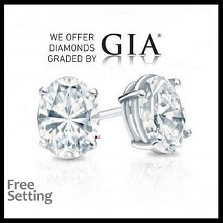 4.03 carat diamond pair, Oval cut Diamonds GIA Graded 1) 2.02 ct, Color G, VVS1 2) 2.01 ct, Color F, VVS2. Appraised Value: $160,900 