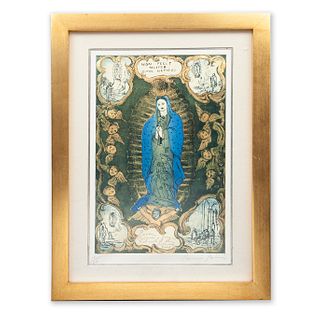 CARMEN PARRA, Virgen de Guadalupe, Firmada. Serigrafía 15 / 60, 60 x 40 cm medidas totales