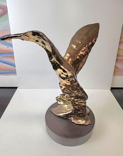 Stunning Mid-Century Bronze-Finished Abstract Organic-Style Sculpture