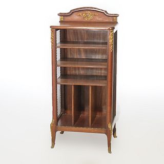 Antique French Kingwood & Satinwood Music Cabinet with Ormolu Mounts circa 1920