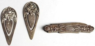 Pair of S. Kirk Silver Bookmarks & a Pocket Knife