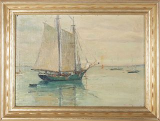 Emily Hoffmeier Oil on Canvas Board "The Alice Wentworth Sails, 1937"