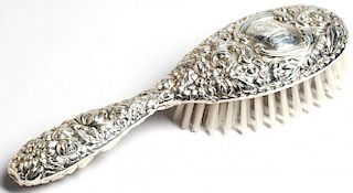 Gorham Repousse Sterling Silver Hair Brush
