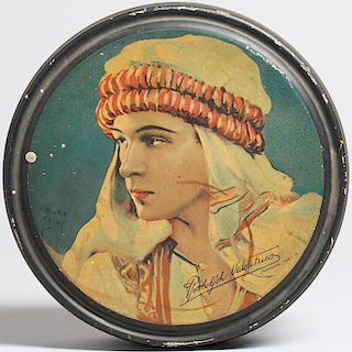 English "Rudolph Valentino" Biscuit Tin, ca. 1921