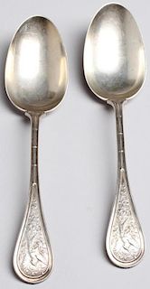 2 Starr & Marcus American Aesthetic Silver Spoons