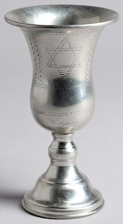 Silver Judaica Kiddush Cup With Star Of David