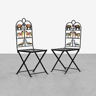 French Folding Iron Chairs