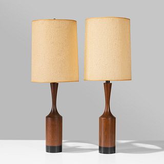 Teak and Leather Lamps