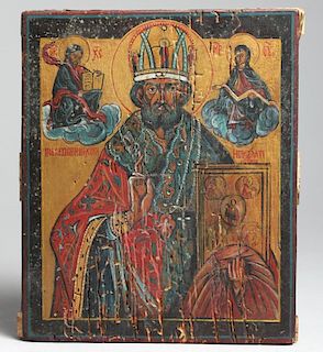 Vintage Eastern European Painted Orthodox Icon