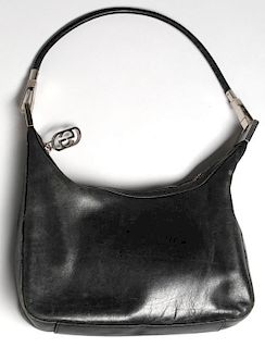Vintage Black Leather Gucci Handbag