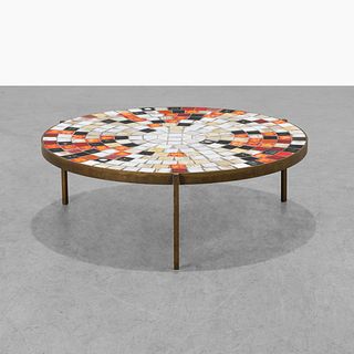 Brass & Tile Coffee Table